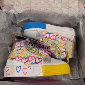 Colorful Heart High-Top Sneakers